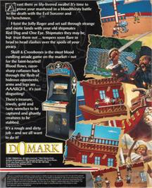 Box back cover for Skull & Crossbones on the Commodore Amiga.