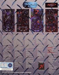 Box back cover for Slam Tilt on the Commodore Amiga.