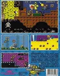 Box back cover for Snapperazzi on the Commodore Amiga.