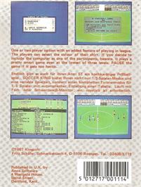 Box back cover for Soccer King on the Commodore Amiga.
