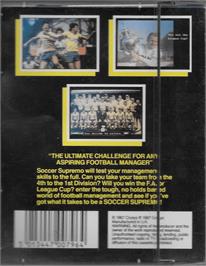 Box back cover for Soccer Supremo on the Commodore Amiga.