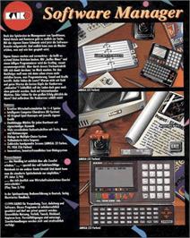 Box back cover for Software Manager on the Commodore Amiga.