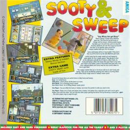Box back cover for Sooty And Sweep on the Commodore Amiga.