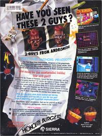 Box back cover for Space Quest 3 - The Pirates Of Pestulon on the Commodore Amiga.