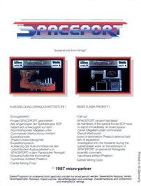 Box back cover for Spaceport on the Commodore Amiga.