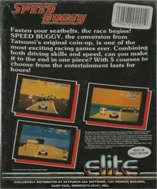 Box back cover for Speed Buggy on the Commodore Amiga.