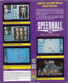 Box back cover for Speedball 2 - Brutal Deluxe on the Commodore Amiga.
