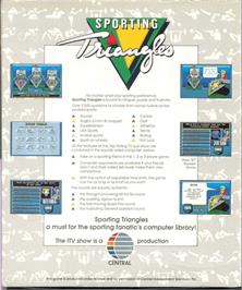 Box back cover for Sporting Triangles on the Commodore Amiga.