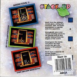Box back cover for Stack Up on the Commodore Amiga.