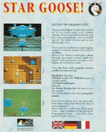 Box back cover for Star Goose! on the Commodore Amiga.