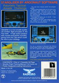 Box back cover for Starglider on the Commodore Amiga.