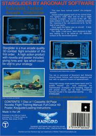 Box back cover for Starglider on the Commodore Amiga.