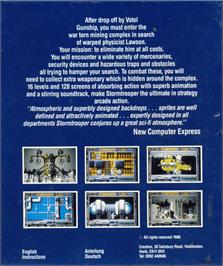 Box back cover for Stormtrooper on the Commodore Amiga.