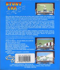 Box back cover for Stunt Car Racer on the Commodore Amiga.