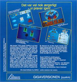 Box back cover for Super Oswald on the Commodore Amiga.