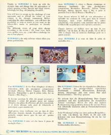 Box back cover for Super Ski 2 on the Commodore Amiga.