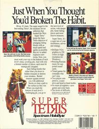Box back cover for Super Tetris on the Commodore Amiga.