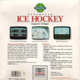 Box back cover for Superstar Ice Hockey on the Commodore Amiga.