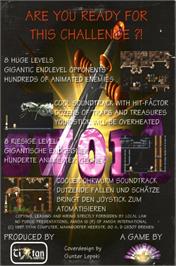Box back cover for Sword on the Commodore Amiga.