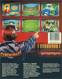 Box back cover for TV Sports Football on the Commodore Amiga.
