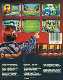 Box back cover for TV Sports Football on the Commodore Amiga.