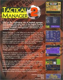 Box back cover for Tactical Manager 2 on the Commodore Amiga.