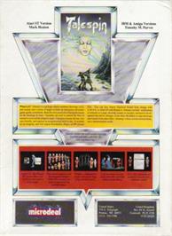 Box back cover for Talespin on the Commodore Amiga.