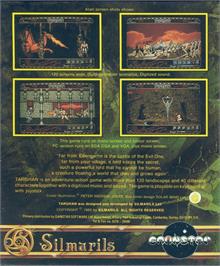 Box back cover for Targhan on the Commodore Amiga.