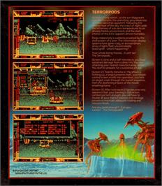 Box back cover for Terrorpods on the Commodore Amiga.