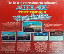 Box back cover for Test Drive II: The Collection on the Commodore Amiga.