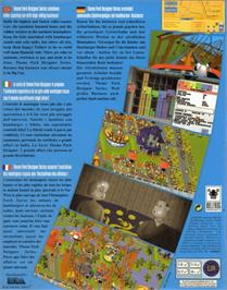Box back cover for Theme Park on the Commodore Amiga.
