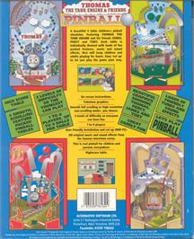 Box back cover for Thomas the Tank Engine and Friends Pinball on the Commodore Amiga.