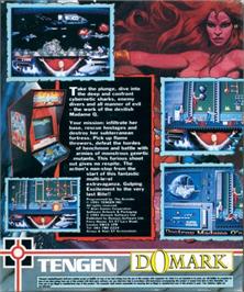 Box back cover for Thunder Jaws on the Commodore Amiga.