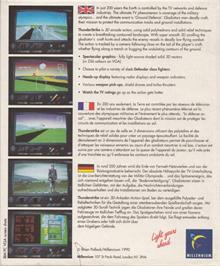 Box back cover for Thunder Strike on the Commodore Amiga.