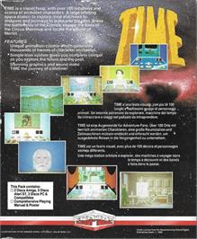 Box back cover for Time on the Commodore Amiga.