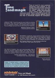 Box back cover for Time And Magik - The Trilogy on the Commodore Amiga.