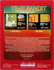 Box back cover for Time Bandit on the Commodore Amiga.