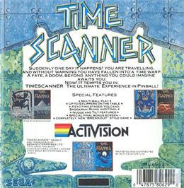 Box back cover for Time Scanner on the Commodore Amiga.