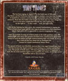 Box back cover for Tiny Troops on the Commodore Amiga.