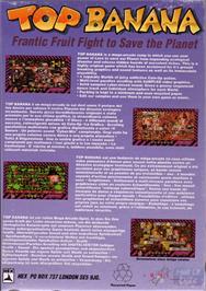 Box back cover for Top Banana on the Commodore Amiga.