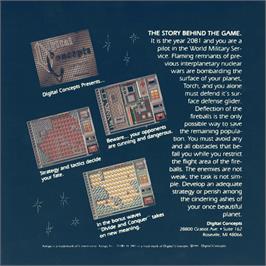 Box back cover for Torch 2081 on the Commodore Amiga.