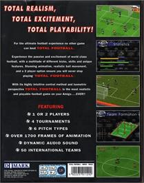 Box back cover for Total Football on the Commodore Amiga.