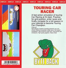 Box back cover for Touring Car Racer on the Commodore Amiga.