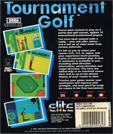 Box back cover for Tournament Golf on the Commodore Amiga.