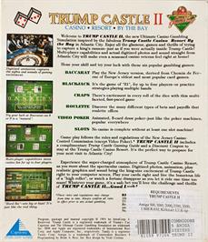 Box back cover for Trump Castle 2 on the Commodore Amiga.
