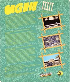 Box back cover for Ugh! on the Commodore Amiga.