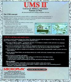 Box back cover for Ums 2 - Nations At War on the Commodore Amiga.