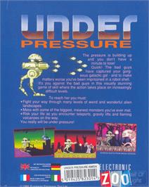 Box back cover for Under Pressure on the Commodore Amiga.