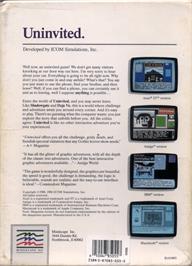 Box back cover for Uninvited on the Commodore Amiga.