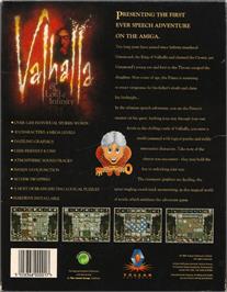 Box back cover for Valhalla And The Lord Of Infinity on the Commodore Amiga.